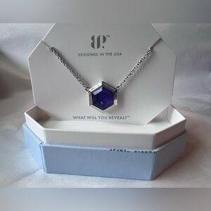 New Bomb Party A Sign Of Endearment Hexagon Purple Stone on Rhodium